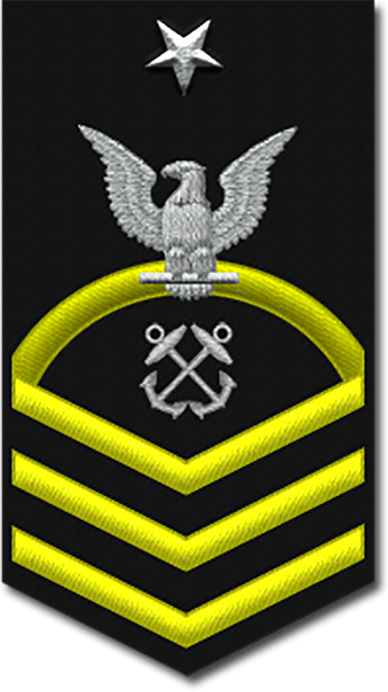 <p>What is the E8 one-star Navy noncommissioned officer’s title and acronym?</p>
