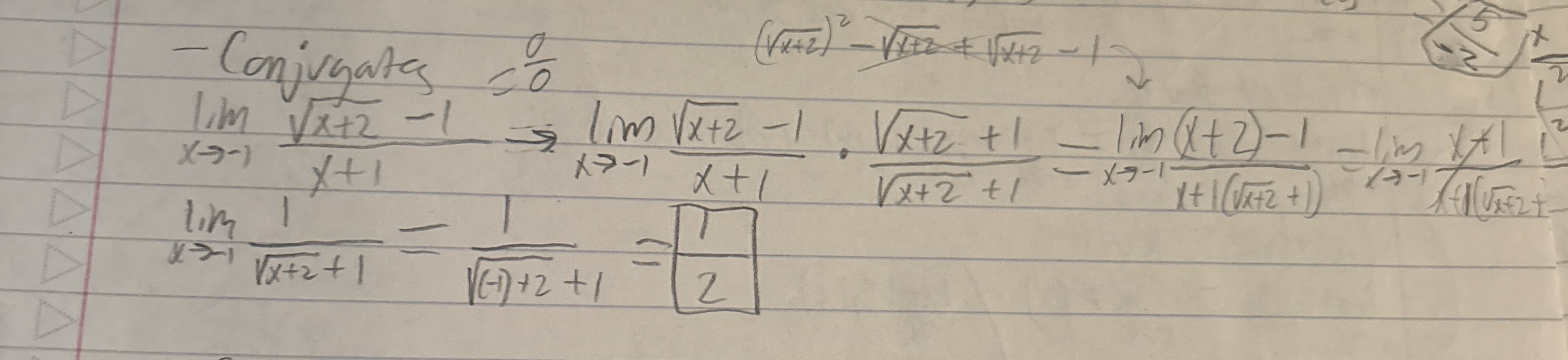 <p>When you plug into top and bottom with the radical you get 0/0</p><p>Multiply on top and bottom by the expression with the radical BUT the signs are flipped (multiply by conjugate (conjugate of (a-b) is (a+b))</p><p>Something should cancel</p><p>Substitute and solve!</p>