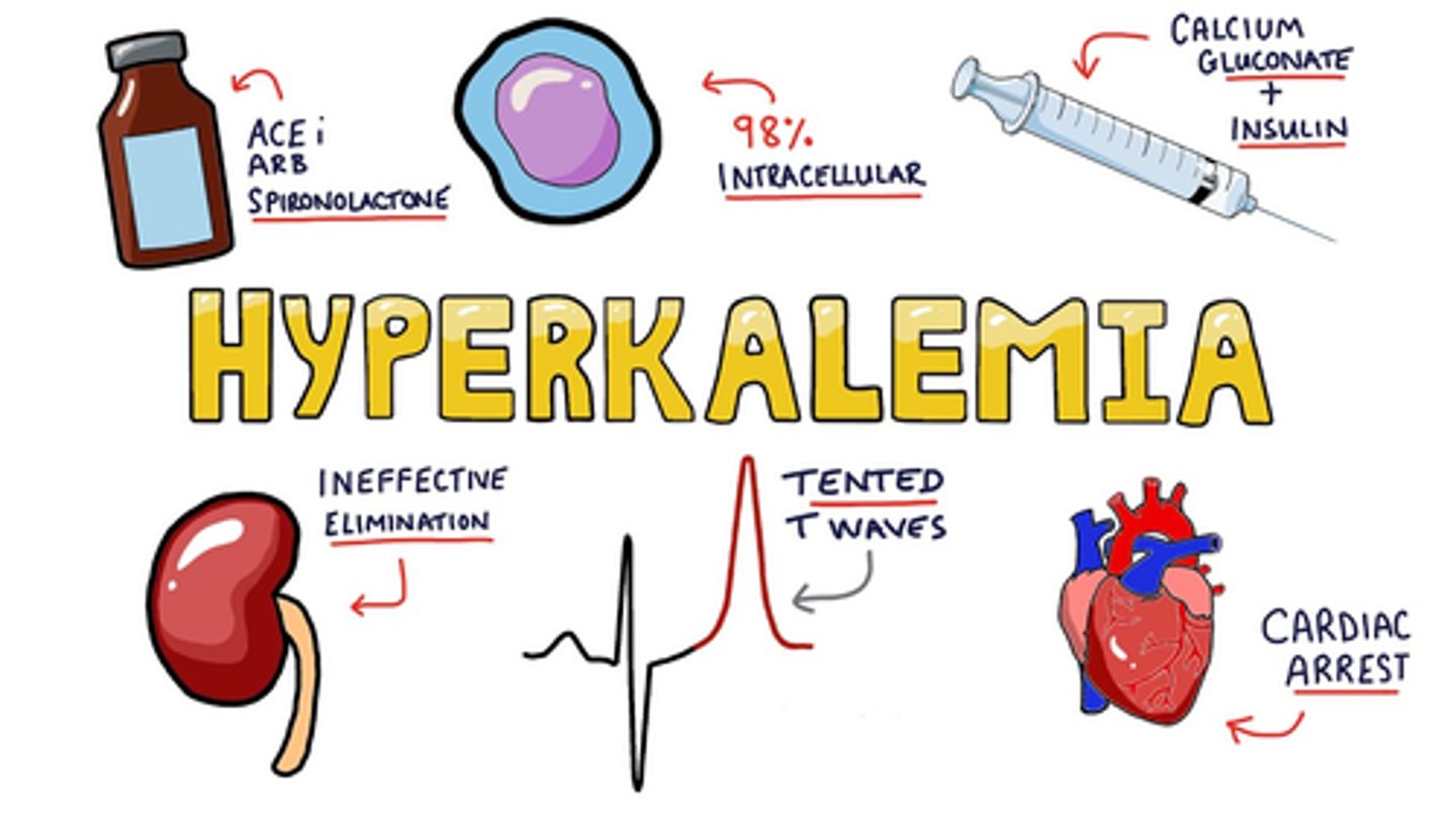 <p>B) Renal failure, acidosis, ACE inhibitors, ARBs, beta blockers, somatostatin, NSAIDs, heparin, lithium, oliguria, cirrhosis, adrenal insufficiency, Addison's disease, spironolactone</p>