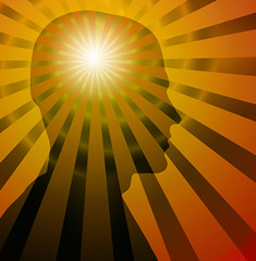<p>to have a sudden clever idea</p>