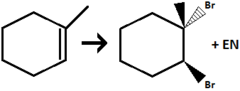 <p>Adds anti. +/-</p><p>Can add syn when tertiary carbocation.</p>