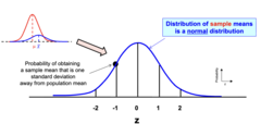 <p>a normal distribution of sample means</p><p>- Valid because of the central limit theorem</p>
