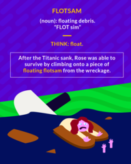 <p>floating debris</p>
