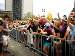 <p>Noisy uproar or protest, as from a crowd; a loud, continuous noise</p>