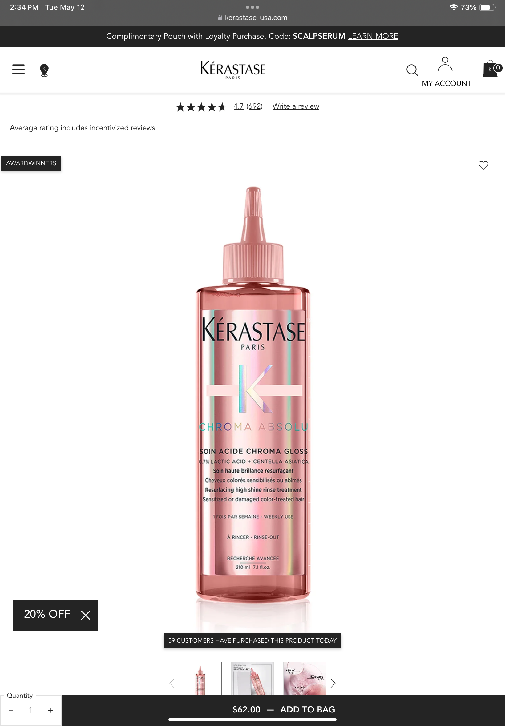 <p>Chroma absolu hair gloss treatment </p>