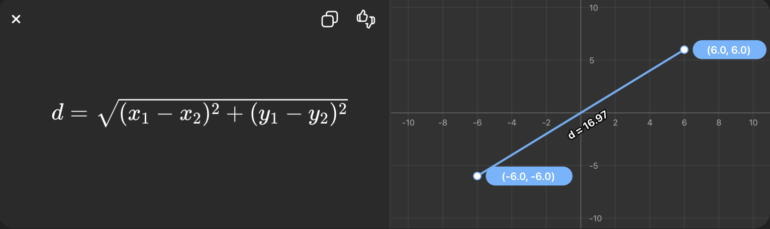 <p><span>The straight-line distance between two points in space.</span></p>