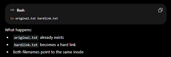 <p>hard link</p>