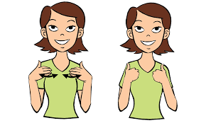 <p><span>The fingertips touch the chest. The fingers stay straight. The hands pivot inward toward each other twice.</span><br><span>Memory aid: Think of the breathing of an animal.</span></p>