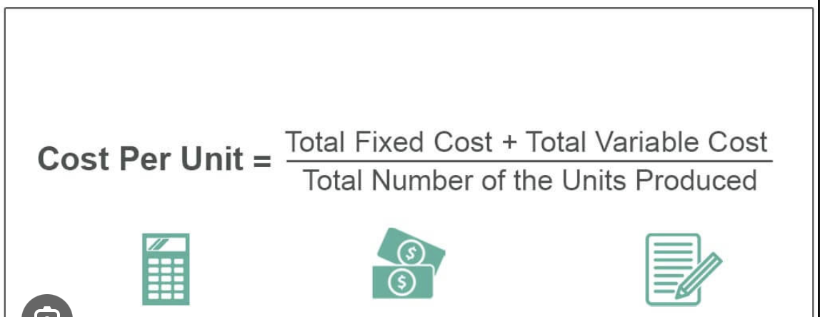 <p>variable cost+ (fixed cost/units sold) or variable cost+fixed cost/units sold</p>