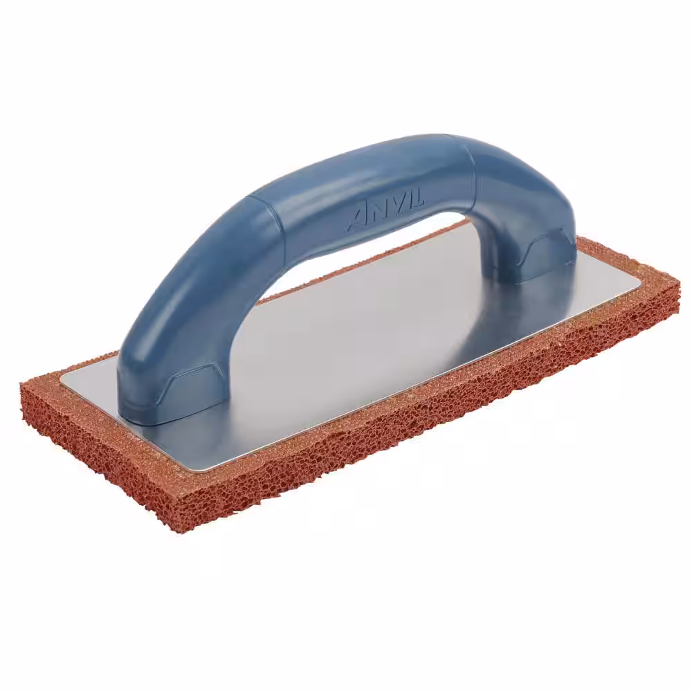 <p>A hand finishing tool with a sponge rubber pad, used for smoothing plaster or grout; must be kept wet during use to prevent material from sticking.</p>