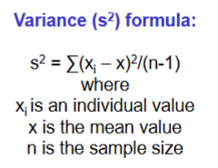 <p><strong>spread </strong><u>(look at how far each value is from the mean</u>) </p>