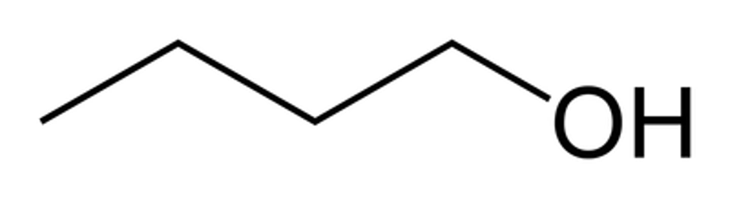 <p>OH attached to hydrocarbon chain [R-OH]</p><p>- "-anol"</p><p>(ex. 1-butanol)</p>