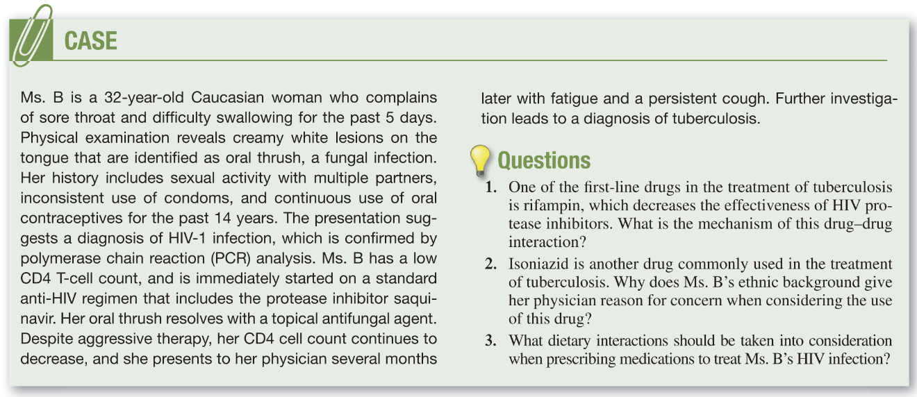 <p><span>Isoniazid is another drug commonly used in the treatment of patient with tuberculosis. Why does Ms. Bs ethnic background give her physician reason for concern when considering the use of this drug?</span></p>