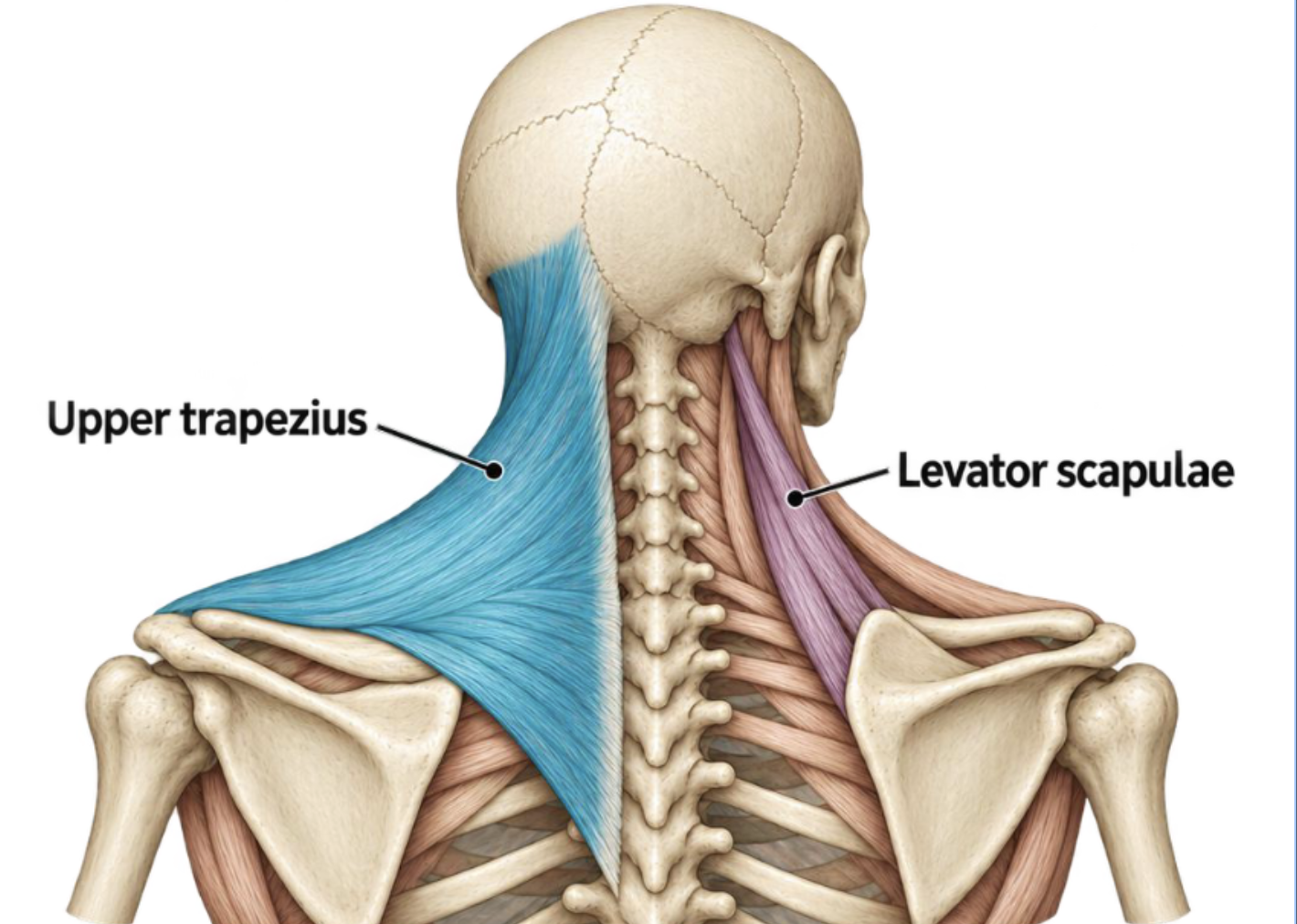 <p>muscle that elevates the scapula and attaches to it posteriorly (on the back)</p><ul><li><p>purple muscle</p></li></ul><p></p>