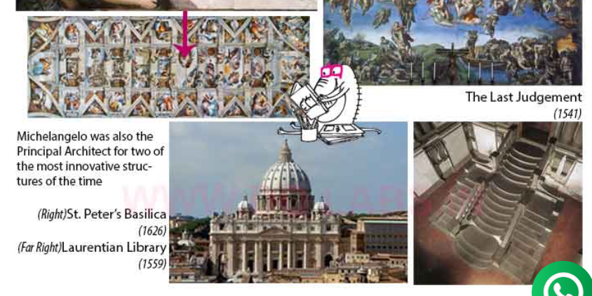 <p>Italian sculptor, architext, and unparalleled influence on the development of Western art. Sculpted David, Bacchus, and Pieta. <br>Was also the Principal Architect for 2 of the most innovative structures of the time: St Peters Basilica and Laurentian Library  </p>
