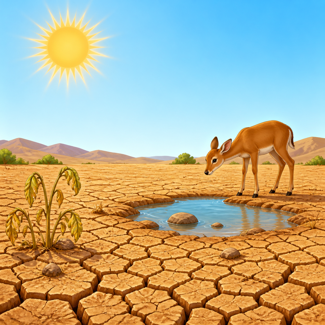 <p>A long period without rain that can drastically alter the balance of an ecosystem.</p>