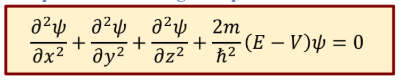 <p>Note that:</p><p>1. V and ψ are space-dependent function</p><p>2. E is energy of electron - a space-independent scalar value.</p><p>3. For a given V(x), we can solve Schrödinger equation and obtain ψ(x) and E, thus probability density</p>