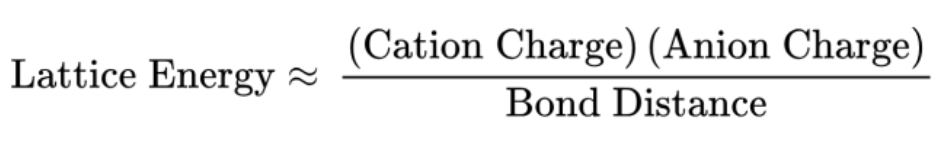 <p>Cation and anion charge subtracted by bond distance </p>