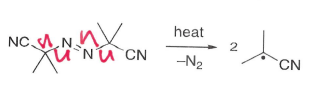 <p>An initiator of radical reaction which fragments under heat to form nitrogen gas and a radical.</p>