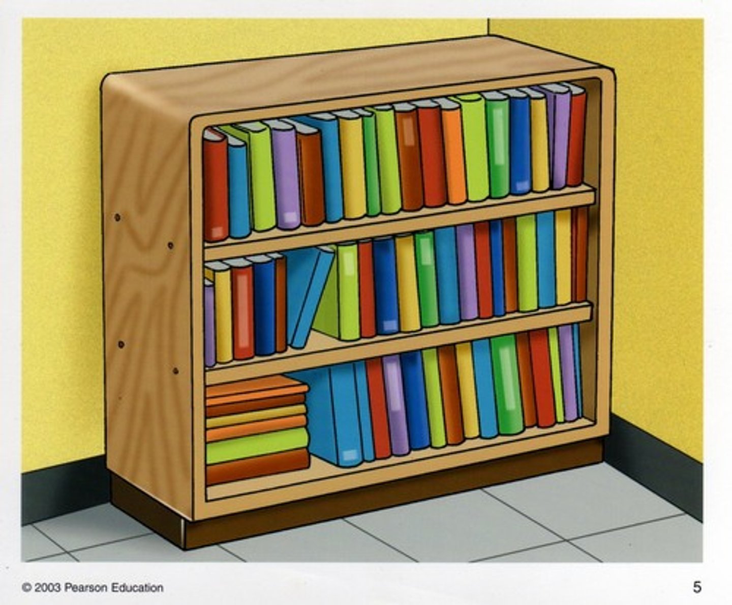 <p>une bibliothèque (meuble)</p>