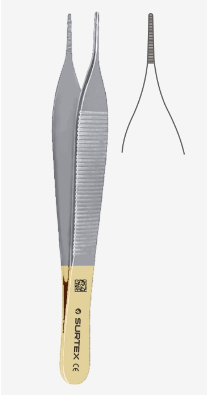 <p>An instrument with narrow tips and no teeth but fine serrations, used to move gauze or dressing material to absorb fluid or liquid during surgery.</p>