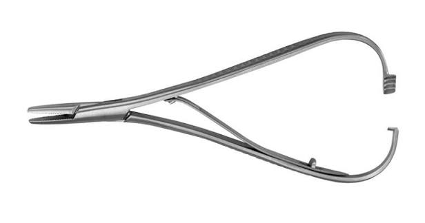 <p>Stainless steel hand tool to grip hold and place small elastic rings or wire tires into braces brackets with high precision </p>