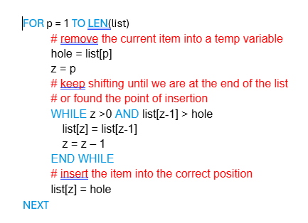 <p>Has multiple arrays and simply places the data into the correct location in the list:<br>Time: n²<br>Memory: O(1)<br></p>