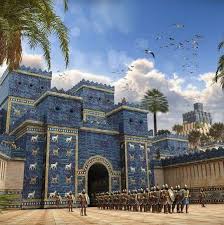 <p>Nebuchadnezzar II was the most powerful king of the Neo-Babylonian Empire (605-562 BCE)</p><ul><li><p>most famously associated with the construction of the Ishtar Gate</p></li><li><p>Ishtar Gate: the 8th monumental gateway to the inner city of Babylon. it had bright blue glazed bricks featuring alternating relief figures of the mushhushu dragon and bulls, honoring Marduk and Adam</p></li></ul><p></p>