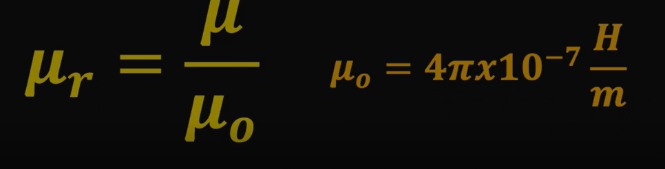 <p>Ratio of permeability of material with that of free space</p>