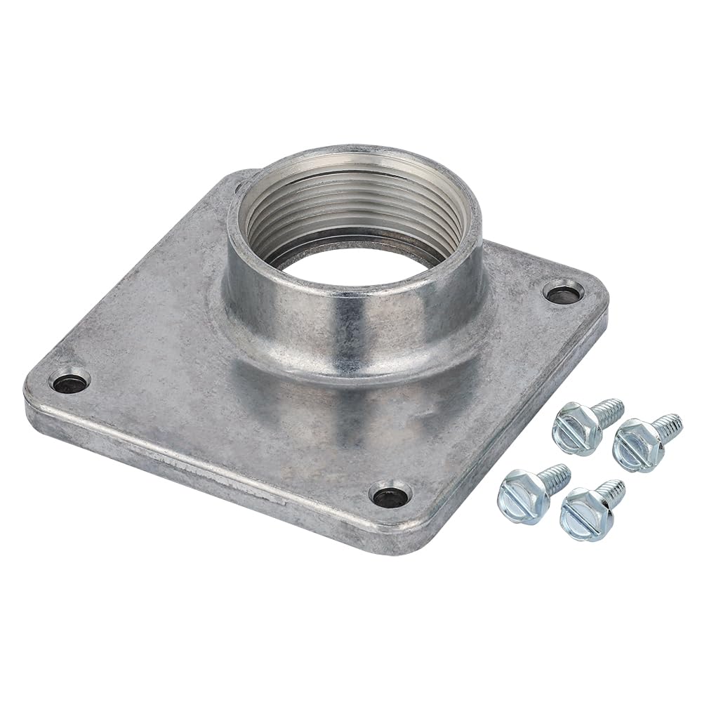 <p>Cast aluminum conduit fitting with mounting flange and threaded inlet, used to securely attach conduit to panels while providing a rain-tight, weather-resistant seal.</p>
