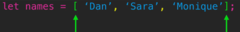 <p>square brackets</p>