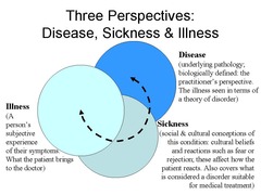 <p>Illness is subjective and personal, while disease is objective and can be diagnosed.</p>
