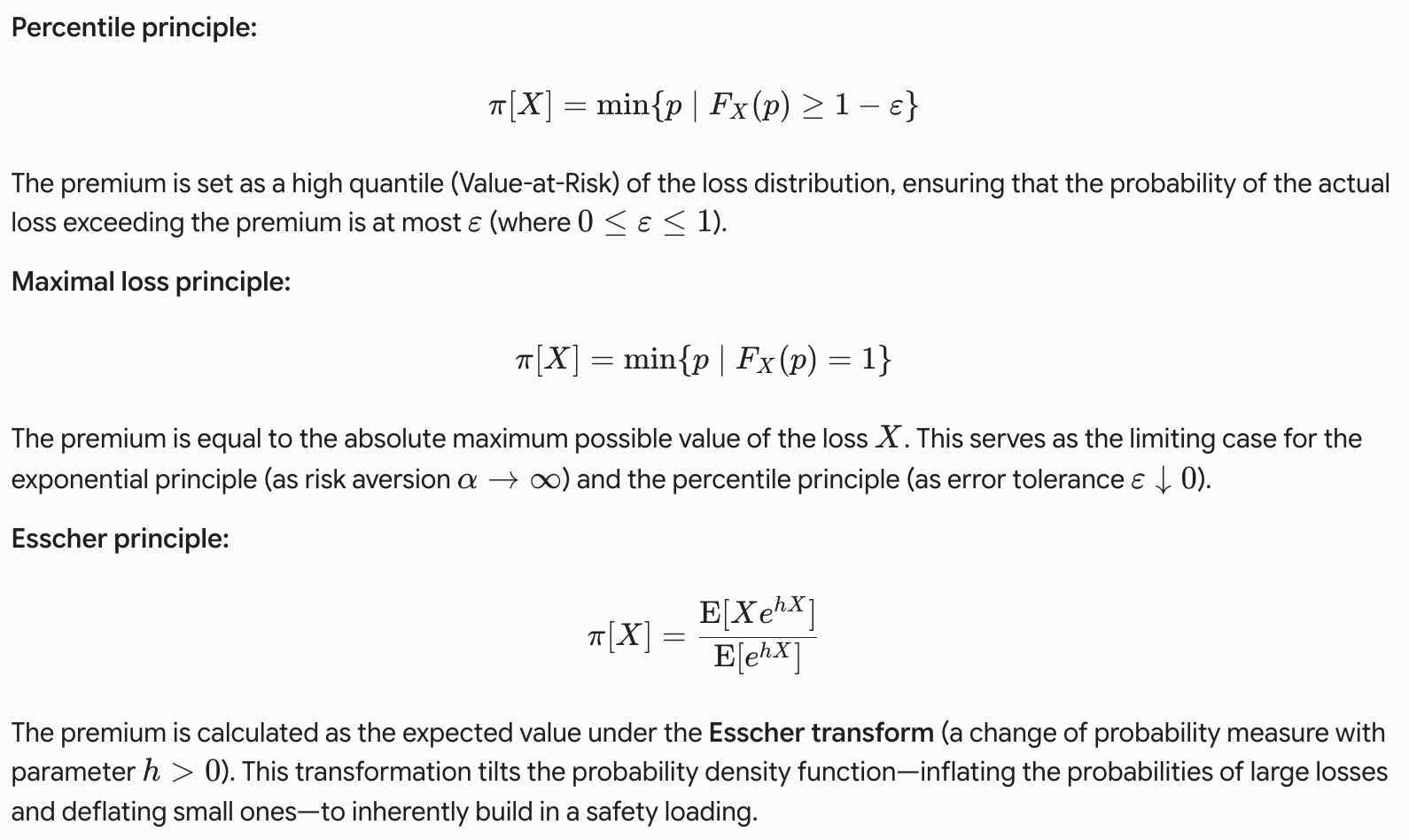 <p>These premium principles are chiefly of theoretical importance</p>