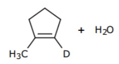 <p>what would a product resulting from syn addition with markovnikov orientation look like for the reaction</p>