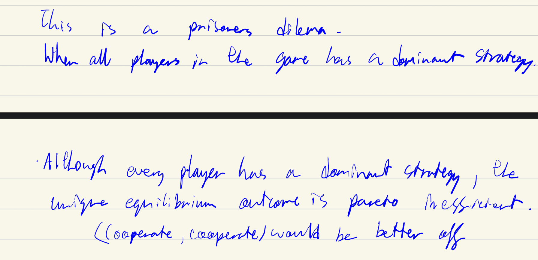 <p>dominant + pareto ineff</p>