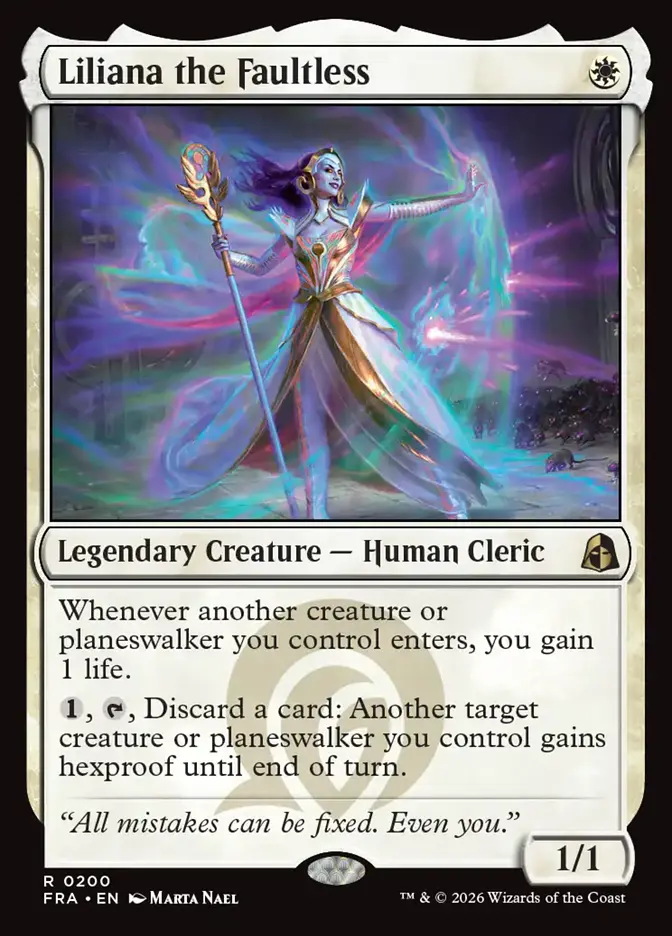 <p>Whenever another creature or planeswalker you control enters, you gain 1 life.</p><p>{1}, {T}, Discard a card: Another target creature or planeswalker you control gains hexproof until end of turn.</p>