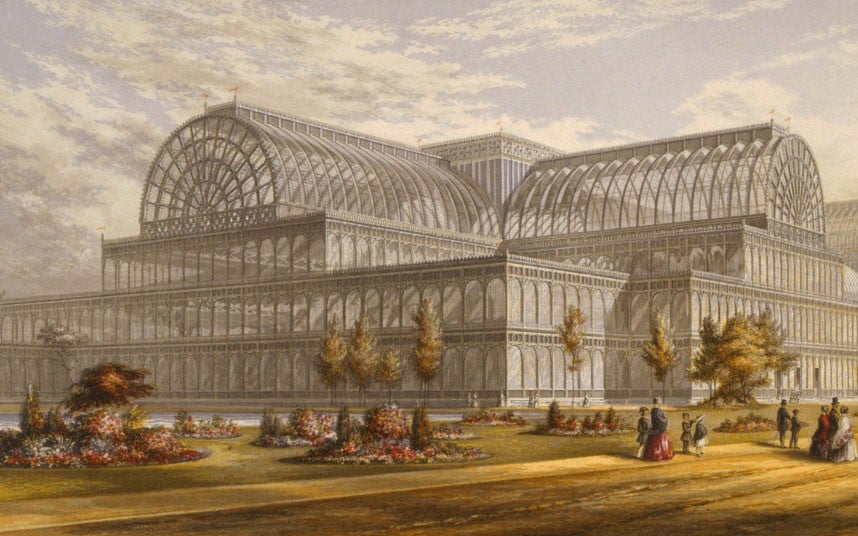 <p>temporary site to host the Great Exhibition; celebrates technological advances; Paxton designed greenhouses; built in 5 months</p>