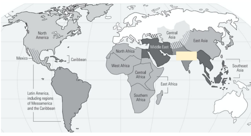 <p>What is the covered Region?</p>