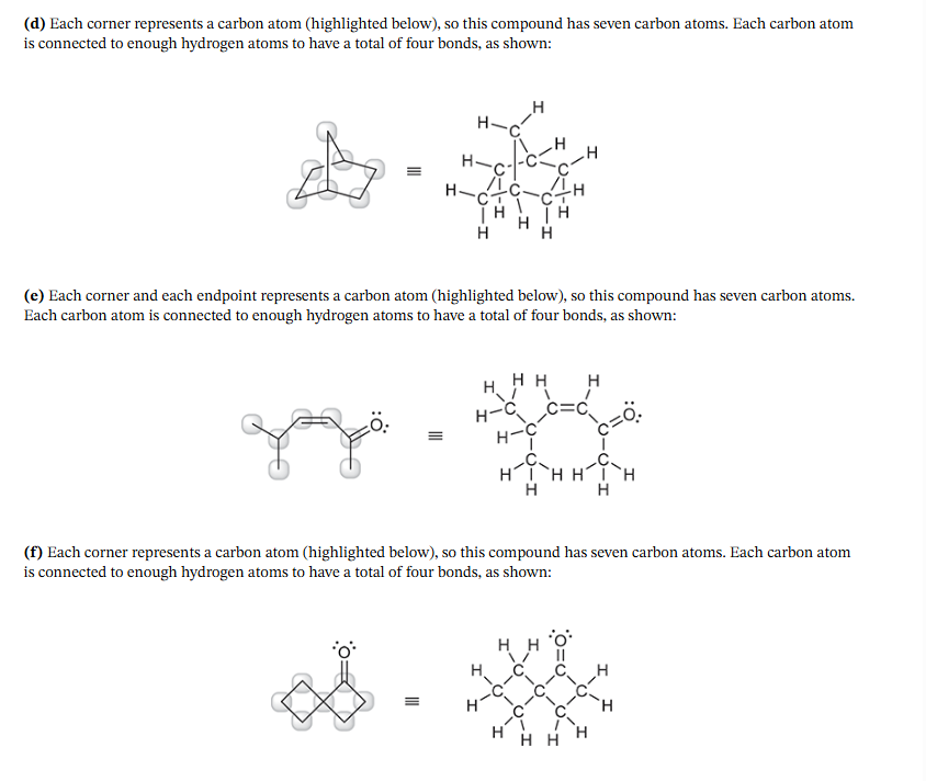 <p>D) C7H12<br><br>E) C7H12O<br><br>F) C7H10O</p>