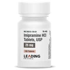 <p>Imipramine </p><p>Tricyclic antidepressant </p><p>Depression</p>