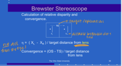 <p>Does the Brewster Stereoscope measure from the eye for the d measurement (entire optical system)?</p>