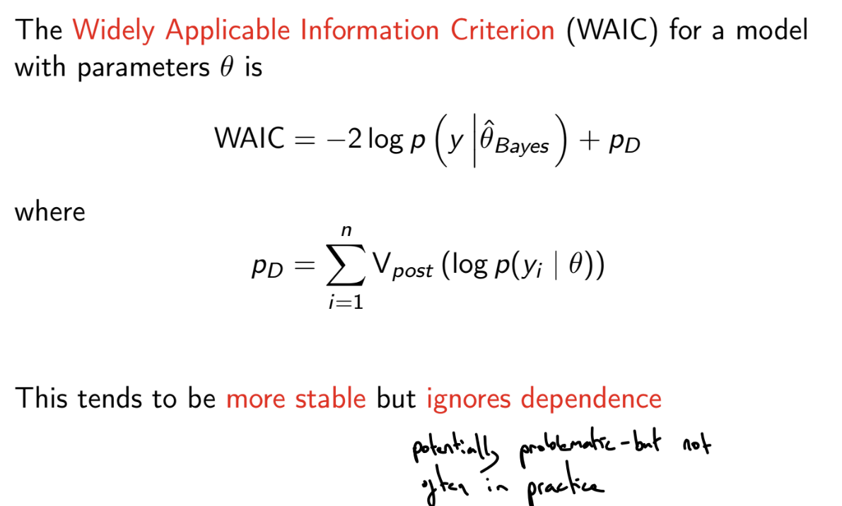 <p>More stable than the Deviance Information Criterion</p>