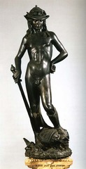 <p>- Donato di Niccolò di Betto Bardi aka Donatello, is anothor well known sculptor of the 15th century, second only to michelangelo. </p><p>- both created many large marble & bronze sculptures </p><p>- his most well known work is his David, cast in bronze</p>