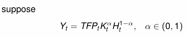 <p>Using the production function and assuming perfect competition, how do we denote the labour income share?</p>