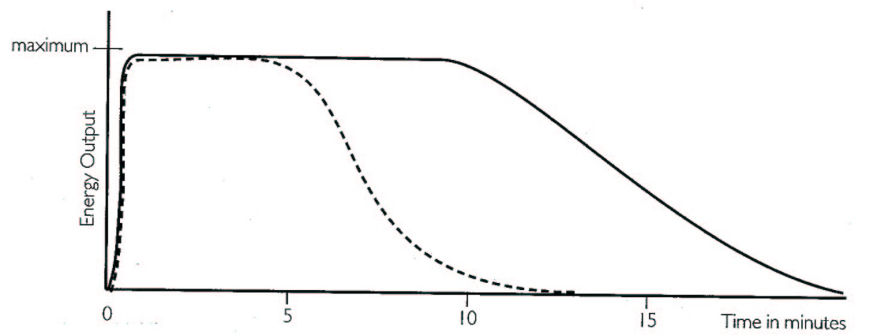 <p>pros: oxygen consumption and energy output of endotherms is greater than ectotherms (higher levels of activity of activity sustained)</p><p>cons: endothermy much more costly in terms of energy use than ectothermy (depends on life habits/environment if its worth it)</p><p>solid line: endotherms</p><p>ectotherms: dotted line</p>