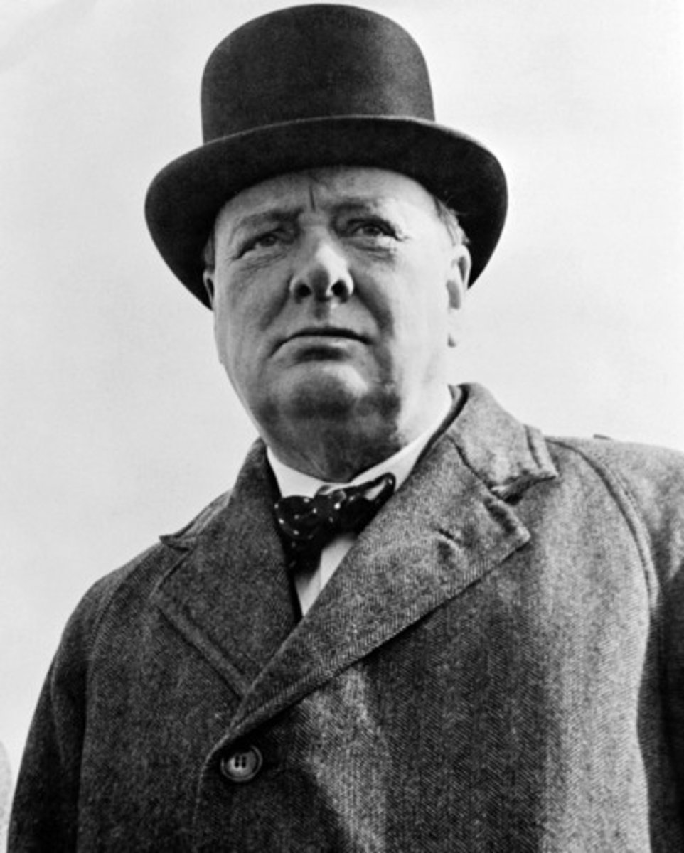 <p>A noted British statesman who led Britain throughout most of World War II and along with Roosevelt planned many allied campaigns. He predicted an iron curtain that would separate Communist Europe from the rest of the West.</p>