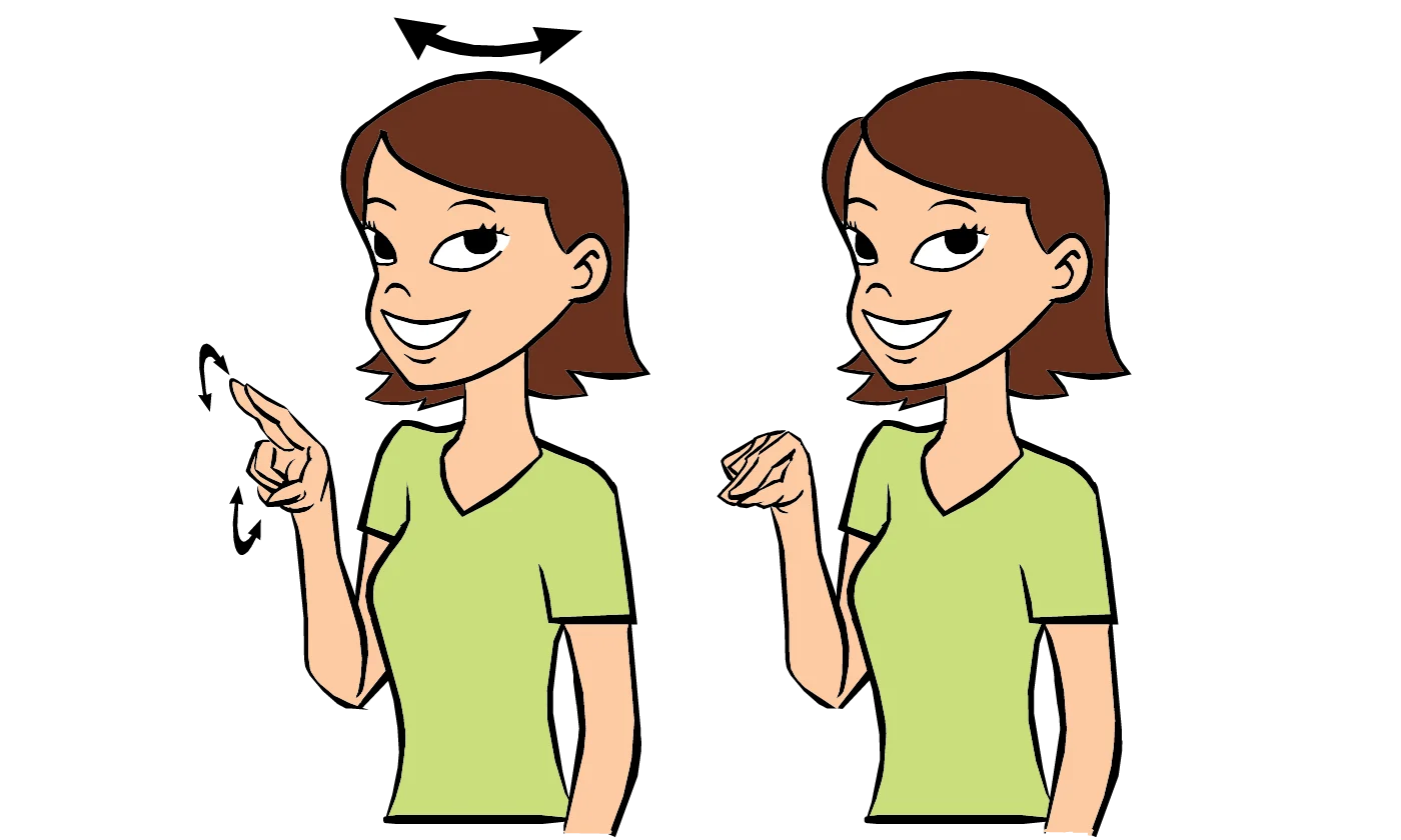 <p>Pointer and middle finger to thumb. </p>