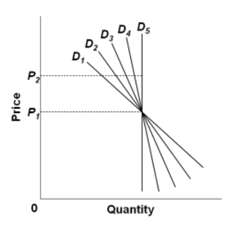 <p>Refer to the graphs above. Which demand curve is perfectly inelastic?</p>