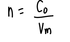 <p>Vm = speed of light, n = index of refraction, Co = const 28</p>