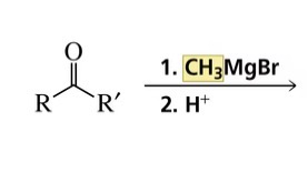 <p>Reaction of a ketone with a Grignard reagent forms a…</p>